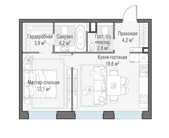 Купить двухкомнатную квартиру в новостройках в ЖК Белый Grad в Мытищах. Вариант № 167251, 0, площадь -  квм, цена 9520000 рублей