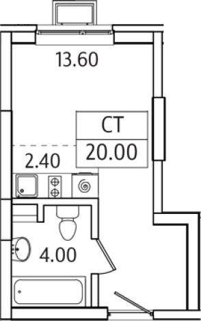 Купить Студию в Микрорайоне Купелинка, деревня Сапроново в Московской области. Вариант № 130374, 0, площадь - квм, цена 4032880 рублей