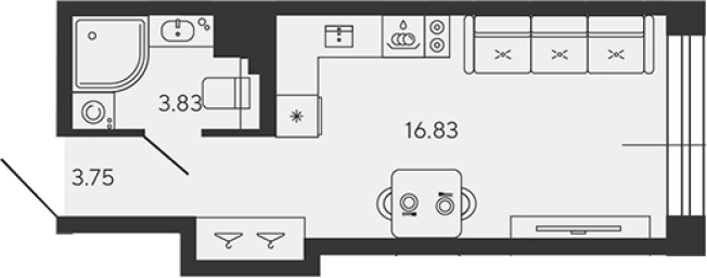 Купить Студию в ЖК BASHNI ELEMENT в Санкт-Петербурге. Вариант № 4162077, 0, площадь -  квм, цена 10934460 рублей