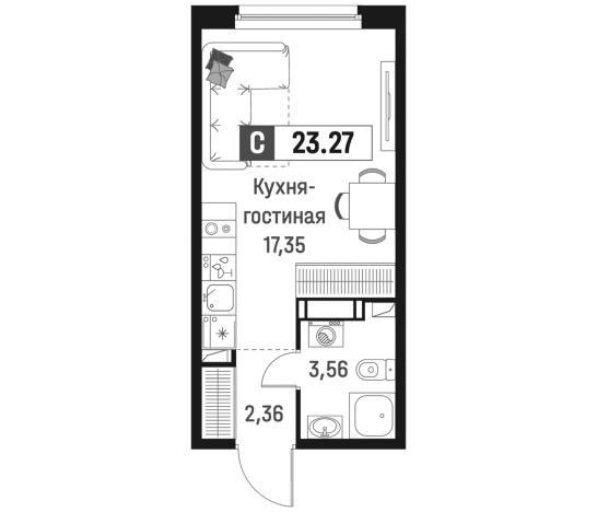 Купить Студию в ЖК Максималист в Мурине. Вариант № 6867073, 0, площадь -  квм, цена 4527013 рублей