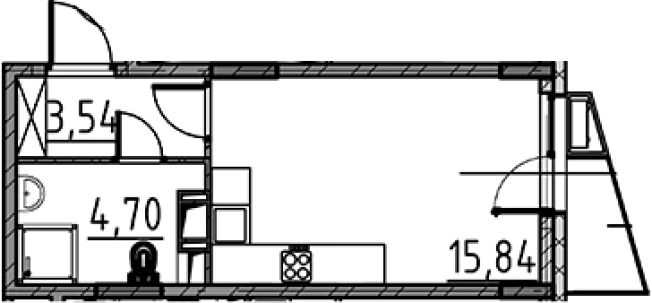 Купить Студию у метро Парнас в Сертолове. Вариант № 8470179, 0, площадь -  квм, цена 4294805 рублей