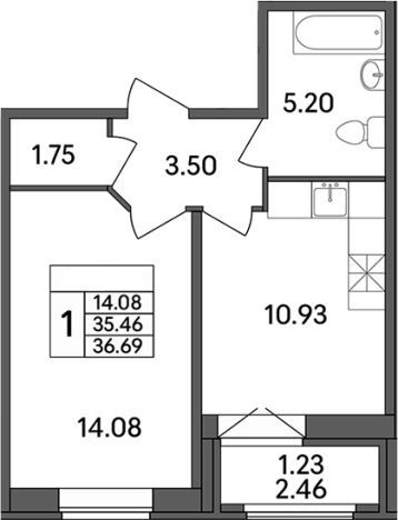 Купить квартиру у метро Парнас в Ленинградской области. Вариант № 7601131, 0, площадь -  квм, цена 4879770 рублей