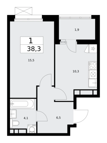 Купить однокомнатную квартиру у метро Потапово в Москве. Вариант № 144231, 0, площадь -  квм, цена 20660169 рублей
