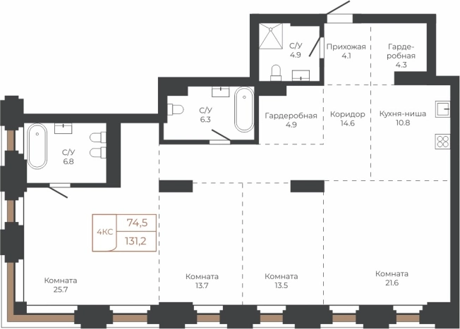 Купить квартиру в Барнауле. Вариант № 6841453, 0, площадь -  квм, цена 28888488 рублей