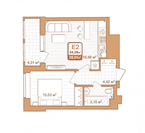 Купить квартиру в новостройках в Тульской области. Вариант № 79336, 0, площадь -  квм, цена 3936180 рублей