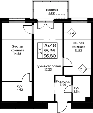 Купить трехкомнатную квартиру в ЖК Тишин в Ленинградской области. Вариант № 8058361, 0, площадь -  квм, цена 10060224 рублей
