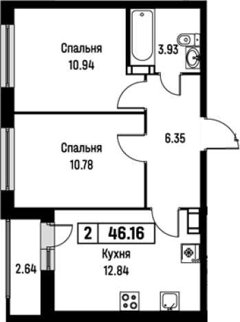 Купить двухкомнатную квартиру на улице Екатерининская в Мурине. Вариант № 8062040, 0, площадь -  квм, цена 7750708 рублей