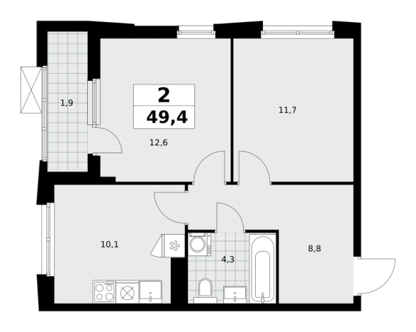Купить двухкомнатную квартиру в ЖК Дзен-кварталы в Москве. Вариант № 3353900, 0, площадь -  квм, цена 19865716 рублей