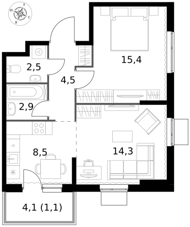 Купить двухкомнатную квартиру в районе Гольяново в Москве. Вариант № 9716608, 0, площадь -  квм, цена 20614800 рублей