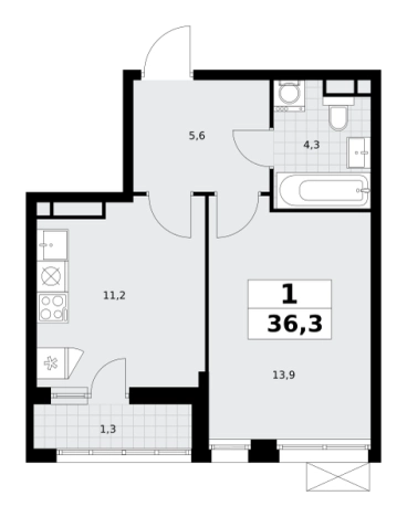 Купить однокомнатную квартиру у метро Аэропорт Внуково в Москве. Вариант № 1341380, 0, площадь -  квм, цена 11111430 рублей