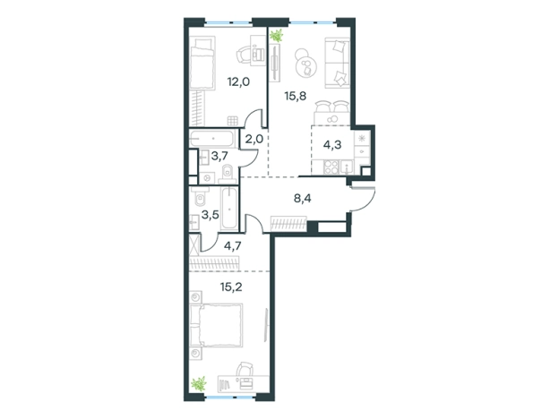 Купить трехкомнатную квартиру в новостройках на улице Мичуринский проспект в Москве. Вариант № 9671824, 0, площадь -  квм, цена 53658658 рублей