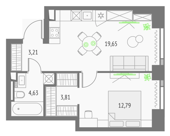 Купить квартиру в ЖК Upside Towers в Москве. Вариант № 3798798, 0, площадь -  квм, цена 25322802 рублей