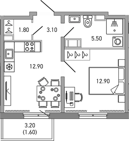 Купить однокомнатную квартиру на улице Ларина в Сертолове. Вариант № 4838867, 0, площадь -  квм, цена 7214412 рублей