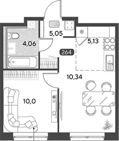 Купить двухкомнатную квартиру в Калужской области. Вариант № 132031, 0, площадь -  квм, цена 4063219 рублей