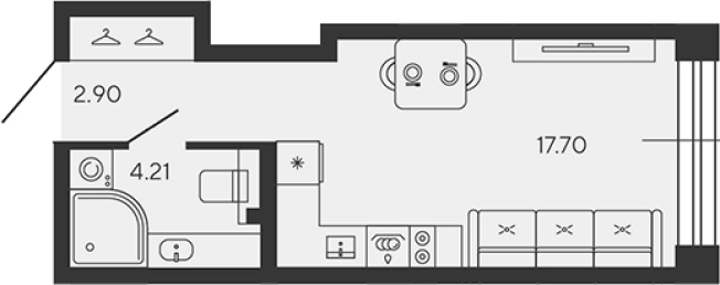 Купить Студию в ЖК BASHNI ELEMENT в Санкт-Петербурге. Вариант № 4162078, 0, площадь -  квм, цена 10544250 рублей
