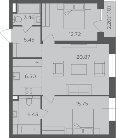 Купить квартиру в ЖК FORIVER в Москве. Вариант № 181547, 0, площадь -  квм, цена 45860000 рублей