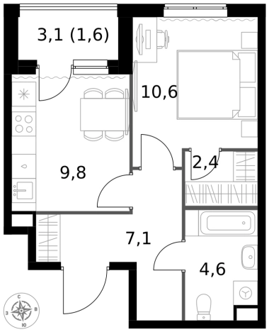 Купить однокомнатную квартиру в новостройках у метро Щелковская в Москве. Вариант № 9714956, 0, площадь -  квм, цена 16981440 рублей