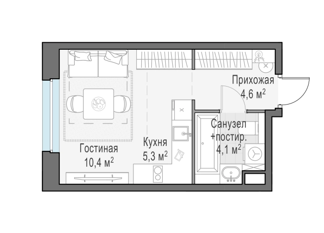 Купить Студию в ЖК Белый Grad в Мытищах. Вариант № 168068, 0, площадь - квм, цена 5270000 рублей