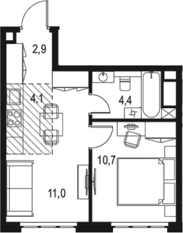 Купить двухкомнатную квартиру в районе Печатники в Москве. Вариант № 133811, 0, площадь -  квм, цена 10778791 рублей
