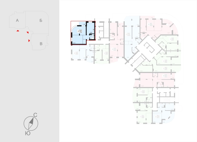 Купить двухкомнатную квартиру в ЖК Отражение в Владимире. Вариант № 74000, 1, площадь -  квм, цена 8315055 рублей