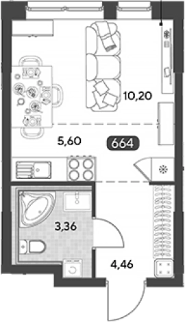 Купить Студию в Калуге. Вариант № 120510, 0, площадь -  квм, цена 3379550 рублей