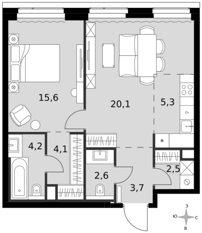 Купить двухкомнатную квартиру в районе Хорошёвский в Москве. Вариант № 9465892, 0, площадь -  квм, цена 44829960 рублей