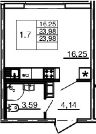 Купить Студию в ЖК Новые горизонты в Ленинградской области. Вариант № 66418, 0, площадь -  квм, цена 3931188 рублей