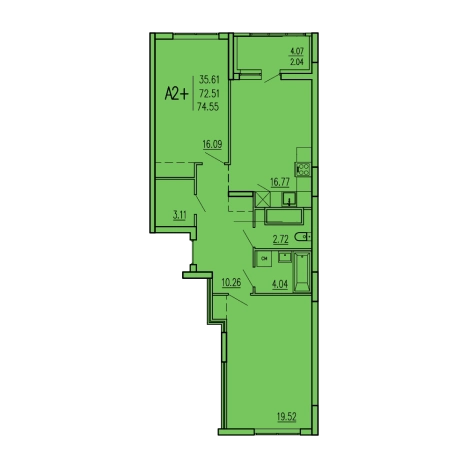 Купить двухкомнатную квартиру на вторичке в ЖК Жилой комплекс "Акварель" в Пензе. Вариант № 119892, 0, площадь -  квм, цена 6828780 рублей