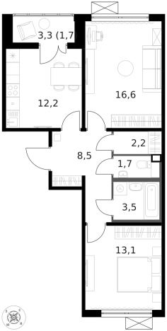 Купить квартиру на улице Ленинградское шоссе в Москве. Вариант № 9818222, 0, площадь -  квм, цена 19305000 рублей