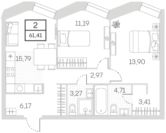 Купить трехкомнатную квартиру у метро Тульская в Москве. Вариант № 78601, 0, площадь -  квм, цена 31269972 рублей