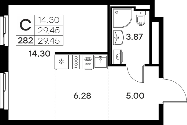 Купить Студию в Владимирской области. Вариант № 2020641, 0, площадь -  квм, цена 4139999 рублей