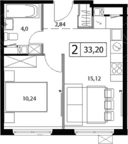 Купить двухкомнатную квартиру у метро Домодедовская в Видном. Вариант № 5833560, 0, площадь -  квм, цена 6959485 рублей