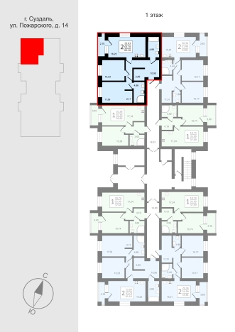 . Вариант № 165074, 2, площадь - 65.16 квм, цена 9969480 рублей