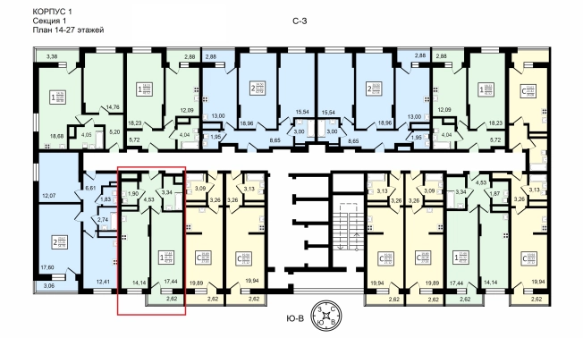 Купить квартиру в новостройках в ЖК Навигатор в Воронеже. Вариант № 95826, 1, площадь - квм, цена 4947236 рублей