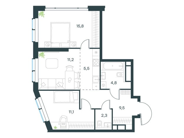 Купить трехкомнатную квартиру в новостройках на улице Мичуринский проспект в Москве. Вариант № 1450812, 0, площадь -  квм, цена 45672925 рублей