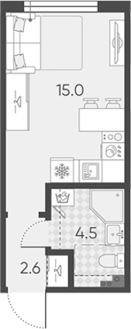 Купить Студию в новостройках в ЖК Пулково Lake в Санкт-Петербурге. Вариант № 7597304, 0, площадь -  квм, цена 5353857 рублей