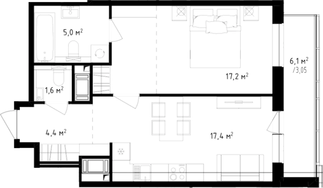 Купить двухкомнатную квартиру в новостройках в ЖК OKLA в Санкт-Петербурге. Вариант № 8165273, 0, площадь -  квм, цена 12926400 рублей