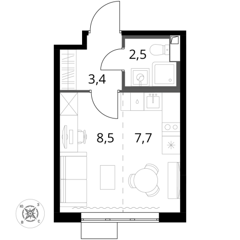 Купить однокомнатную квартиру в ЖК 1-й Шереметьевский в Химках. Вариант № 9825874, 0, площадь -  квм, цена 10036930 рублей
