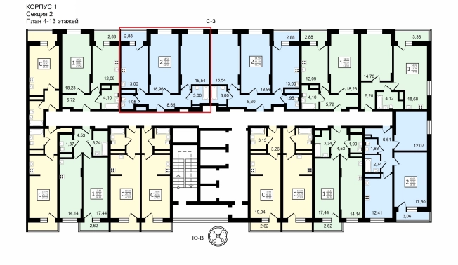 Купить квартиру в новостройках в ЖК Навигатор в Воронеже. Вариант № 107897, 1, площадь -  квм, цена 6773082 рублей
