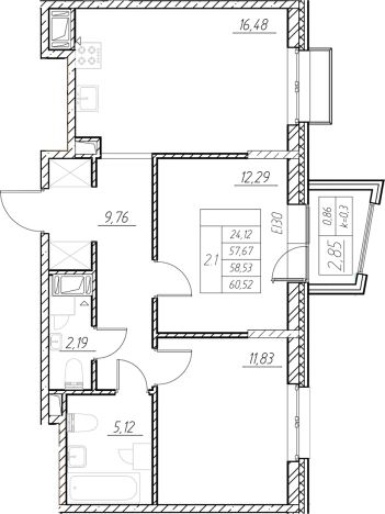 Купить трехкомнатную квартиру в ЖК RESPECT в Санкт-Петербурге. Вариант № 6056544, 0, площадь -  квм, цена 21926523 рублей