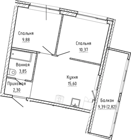 Купить трехкомнатную квартиру в ЖК Аквилон RIVA в Мурине. Вариант № 8928248, 0, площадь -  квм, цена 8217987 рублей