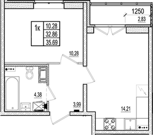 Купить двухкомнатную квартиру в Коммунаре. Вариант № 6963988, 0, площадь -  квм, цена 4730640 рублей