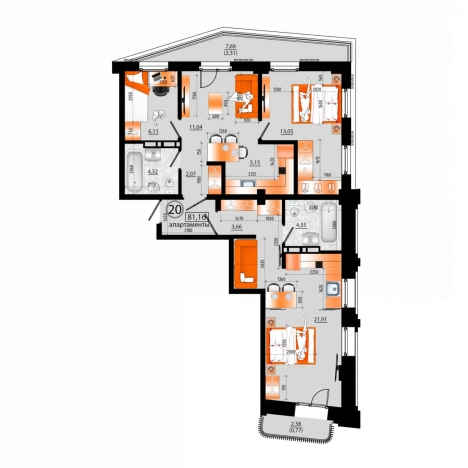 Купить трехкомнатную квартиру в районе Ленинский в Владивостоке. Вариант № 6056800, 0, площадь -  квм, цена 16637800 рублей