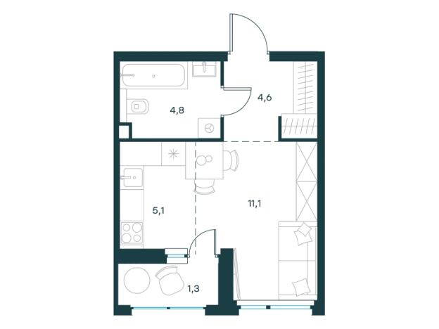 Купить Студию в районе Новокуркино в Химках. Вариант № 150956, 0, площадь - квм, цена 13916402 рублей