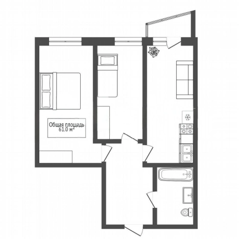 Купить двухкомнатную квартиру на вторичке на улице Локтинская в Новосибирской области. Вариант № 58092, 18, площадь -  квм, цена 6400000 рублей