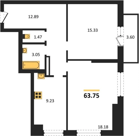 Купить двухкомнатную квартиру в новостройках на улице Зорге в Новосибирске. Вариант № 9878514, 0, площадь -  квм, цена 6500000 рублей
