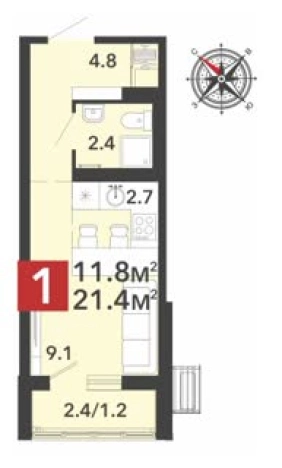 Купить квартиру на улице Алая в Пензенской области. Вариант № 23546, 0, площадь -  квм, цена 2100000 рублей