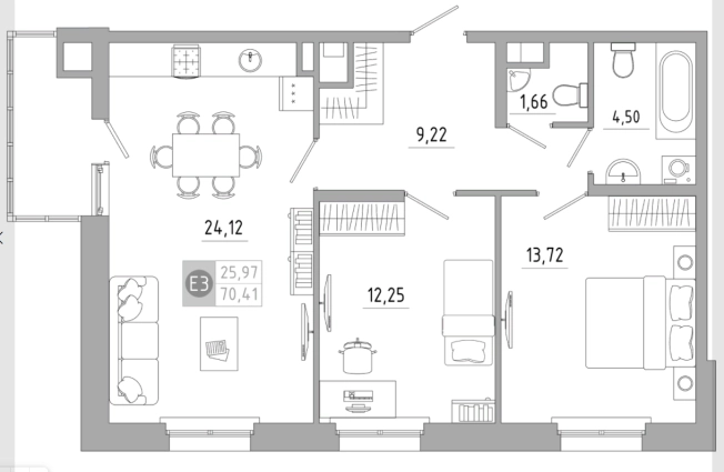Купить двухкомнатную квартиру на улице Большая в Туле. Вариант № 71348, 0, площадь -  квм, цена 6475608 рублей
