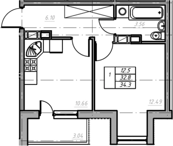 Купить однокомнатную квартиру на улице Евграфова в Всеволожске. Вариант № 6260073, 0, площадь -  квм, цена 5192000 рублей