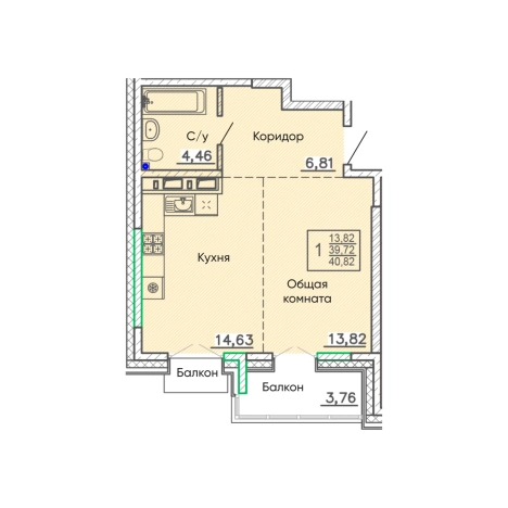 Купить квартиру в новостройках в районе Октябрьский в Улан-Удэ. Вариант № 160700, 0, площадь -  квм, цена 6720197 рублей